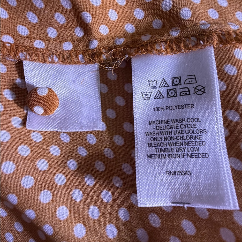 Rachel Zoe V-neck blouse with polka dot print Size L - Picture 6 of 6